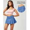 IUGA Stretchy Denim Skort V-Waist Jean Skort with Pockets High Waisted Mini Jean Skirt with Shorts Underneath(Light Wash)