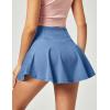 IUGA Stretchy Denim Skort V-Waist Jean Skort with Pockets High Waisted Mini Jean Skirt with Shorts Underneath(Light Wash)