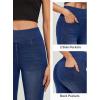 IUGA Stretchy Jeans for Women High Waist Jeggings Tummy Control Skinny Jeans Pull on Leggings with Pockets Trendy Casual(Whiskers Dark Wash)