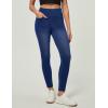 IUGA Stretchy Jeans for Women High Waist Jeggings Tummy Control Skinny Jeans Pull on Leggings with Pockets Trendy Casual(Whiskers Dark Wash)