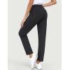 IUGA Stretchy Work Pants for Women 7/8 Ankle Golf Pants Pull On Business Casual Travel Dress Pants with Pockets(Black)