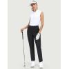 IUGA Stretchy Work Pants for Women 7/8 Ankle Golf Pants Pull On Business Casual Travel Dress Pants with Pockets(Black)