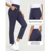 IUGA Stretchy Work Pants for Women 7/8 Ankle Golf Pants Pull On Business Casual Travel Dress Pants with Pockets(Dark Blue)