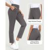 IUGA Stretchy Work Pants for Women 7/8 Ankle Golf Pants Pull On Business Casual Travel Dress Pants with Pockets(Deep Gray)