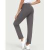 IUGA Stretchy Work Pants for Women 7/8 Ankle Golf Pants Pull On Business Casual Travel Dress Pants with Pockets(Deep Gray)