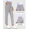 IUGA Stretchy Work Pants for Women 7/8 Ankle Golf Pants Pull On Business Casual Travel Dress Pants with Pockets(Light Gray)