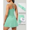 IUGA Tennis Dress for Women Athletic Golf Workout Dress with Built-in Shorts and Bra, Adjustable Straps & Pockets(Aqua)