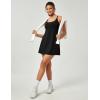 IUGA Tennis Dress for Women Athletic Golf Workout Dress with Built-in Shorts and Bra, Adjustable Straps & Pockets(Black)