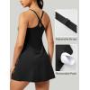 IUGA Tennis Dress for Women Athletic Golf Workout Dress with Built-in Shorts and Bra, Adjustable Straps & Pockets(Black)