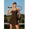 IUGA Tennis Dress for Women Athletic Golf Workout Dress with Built-in Shorts and Bra, Adjustable Straps & Pockets(Clay Brown)