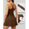 IUGA Tennis Dress for Women Athletic Golf Workout Dress with Built-in Shorts and Bra, Adjustable Straps & Pockets(Clay Brown)