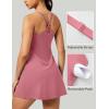 IUGA Tennis Dress for Women Athletic Golf Workout Dress with Built-in Shorts and Bra, Adjustable Straps & Pockets(Flamingo)