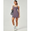 IUGA Tennis Dress for Women Athletic Golf Workout Dress with Built-in Shorts and Bra, Adjustable Straps & Pockets(Mauve)