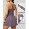 IUGA Tennis Dress for Women Athletic Golf Workout Dress with Built-in Shorts and Bra, Adjustable Straps & Pockets(Mauve)