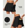IUGA Tennis Skirt Pleated Skorts for Woman Double Ruffle Golf Skirts for Women Skort with Pockets Tummy Control Athletic(Black)