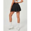 IUGA Tennis Skirt Pleated Skorts for Woman Double Ruffle Golf Skirts for Women Skort with Pockets Tummy Control Athletic(Black)