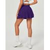 IUGA Tennis Skirt Pleated Skorts for Woman Double Ruffle Golf Skirts for Women Skort with Pockets Tummy Control Athletic(Dark Purple)