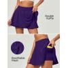 IUGA Tennis Skirt Pleated Skorts for Woman Double Ruffle Golf Skirts for Women Skort with Pockets Tummy Control Athletic(Dark Purple)