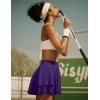 IUGA Tennis Skirt Pleated Skorts for Woman Double Ruffle Golf Skirts for Women Skort with Pockets Tummy Control Athletic(Dark Purple)
