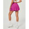 IUGA Tennis Skirt Pleated Skorts for Woman Double Ruffle Golf Skirts for Women Skort with Pockets Tummy Control Athletic(Hot Pink)
