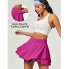 IUGA Tennis Skirt Pleated Skorts for Woman Double Ruffle Golf Skirts for Women Skort with Pockets Tummy Control Athletic(Hot Pink)