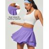 IUGA Tennis Skirt Pleated Skorts for Woman Double Ruffle Golf Skirts for Women Skort with Pockets Tummy Control Athletic(Lavender)