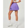 IUGA Tennis Skirt Pleated Skorts for Woman Double Ruffle Golf Skirts for Women Skort with Pockets Tummy Control Athletic(Lavender)