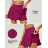 IUGA Tennis Skirt Pleated Skorts for Woman Double Ruffle Golf Skirts for Women Skort with Pockets Tummy Control Athletic(Magenta)