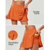 IUGA Tennis Skirt Pleated Skorts for Woman Double Ruffle Golf Skirts for Women Skort with Pockets Tummy Control Athletic(Orange)
