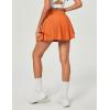 IUGA Tennis Skirt Pleated Skorts for Woman Double Ruffle Golf Skirts for Women Skort with Pockets Tummy Control Athletic(Orange)