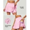 IUGA Tennis Skirt Pleated Skorts for Woman Double Ruffle Golf Skirts for Women Skort with Pockets Tummy Control Athletic(Pink)