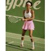 IUGA Tennis Skirt Pleated Skorts for Woman Double Ruffle Golf Skirts for Women Skort with Pockets Tummy Control Athletic(Pink)