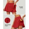 IUGA Tennis Skirt Pleated Skorts for Woman Double Ruffle Golf Skirts for Women Skort with Pockets Tummy Control Athletic(Red)