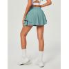 IUGA Tennis Skirt Pleated Skorts for Woman Double Ruffle Golf Skirts for Women Skort with Pockets Tummy Control Athletic(Sage)
