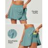 IUGA Tennis Skirt Pleated Skorts for Woman Double Ruffle Golf Skirts for Women Skort with Pockets Tummy Control Athletic(Sage)