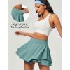 IUGA Tennis Skirt Pleated Skorts for Woman Double Ruffle Golf Skirts for Women Skort with Pockets Tummy Control Athletic(Sage)