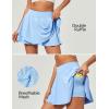 IUGA Tennis Skirt Pleated Skorts for Woman Double Ruffle Golf Skirts for Women Skort with Pockets Tummy Control Athletic(Sky Blue)