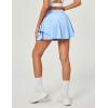 IUGA Tennis Skirt Pleated Skorts for Woman Double Ruffle Golf Skirts for Women Skort with Pockets Tummy Control Athletic(Sky Blue)