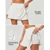 IUGA Tennis Skirt Pleated Skorts for Woman Double Ruffle Golf Skirts for Women Skort with Pockets Tummy Control Athletic(White)