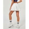 IUGA Tennis Skirt Pleated Skorts for Woman Double Ruffle Golf Skirts for Women Skort with Pockets Tummy Control Athletic(White)