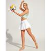 IUGA V Cross Swim Skirt High Waist Tummy Control Beach Vacation Essentials Bathing Suit Swimsuit Tankini Bikini Bottoms(White)