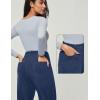 IUGA Wide Leg Jeans Woman Stretchy Pull On Baggy Jeans High Waisted Trendy Womens Jeans Straight Casual Denim Pants(Classic Blue 31″ Inseam)