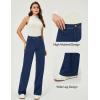 IUGA Wide Leg Jeans Woman Stretchy Pull On Baggy Jeans High Waisted Trendy Womens Jeans Straight Casual Denim Pants(Dark Blue 31″ Inseam)