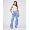 IUGA Wide Leg Jeans Woman Stretchy Pull On Baggy Jeans High Waisted Trendy Womens Jeans Straight Casual Denim Pants(Iceland Blue 31″ Inseam)