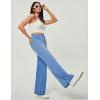 IUGA Wide Leg Jeans Woman Stretchy Pull On Baggy Jeans High Waisted Trendy Womens Jeans Straight Casual Denim Pants(Sky Blue 31″ Inseam)