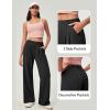 IUGA Wide Leg Pants Woman Pull on Stretchy Work Dress Pants High Waisted Business Casual Trousers Slacks(Black)
