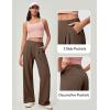 IUGA Wide Leg Pants Woman Pull on Stretchy Work Dress Pants High Waisted Business Casual Trousers Slacks(Coffee)