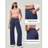 IUGA Wide Leg Pants Woman Pull on Stretchy Work Dress Pants High Waisted Business Casual Trousers Slacks(Dark Blue)