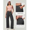 IUGA Wide Leg Pants Woman Pull on Stretchy Work Dress Pants High Waisted Business Casual Trousers Slacks(Grey)