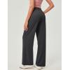 IUGA Wide Leg Pants Woman Pull on Stretchy Work Dress Pants High Waisted Business Casual Trousers Slacks(Grey)